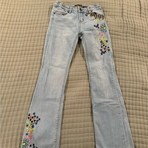 Lucky Brand Light Blue Embroidered Flare Jeans
